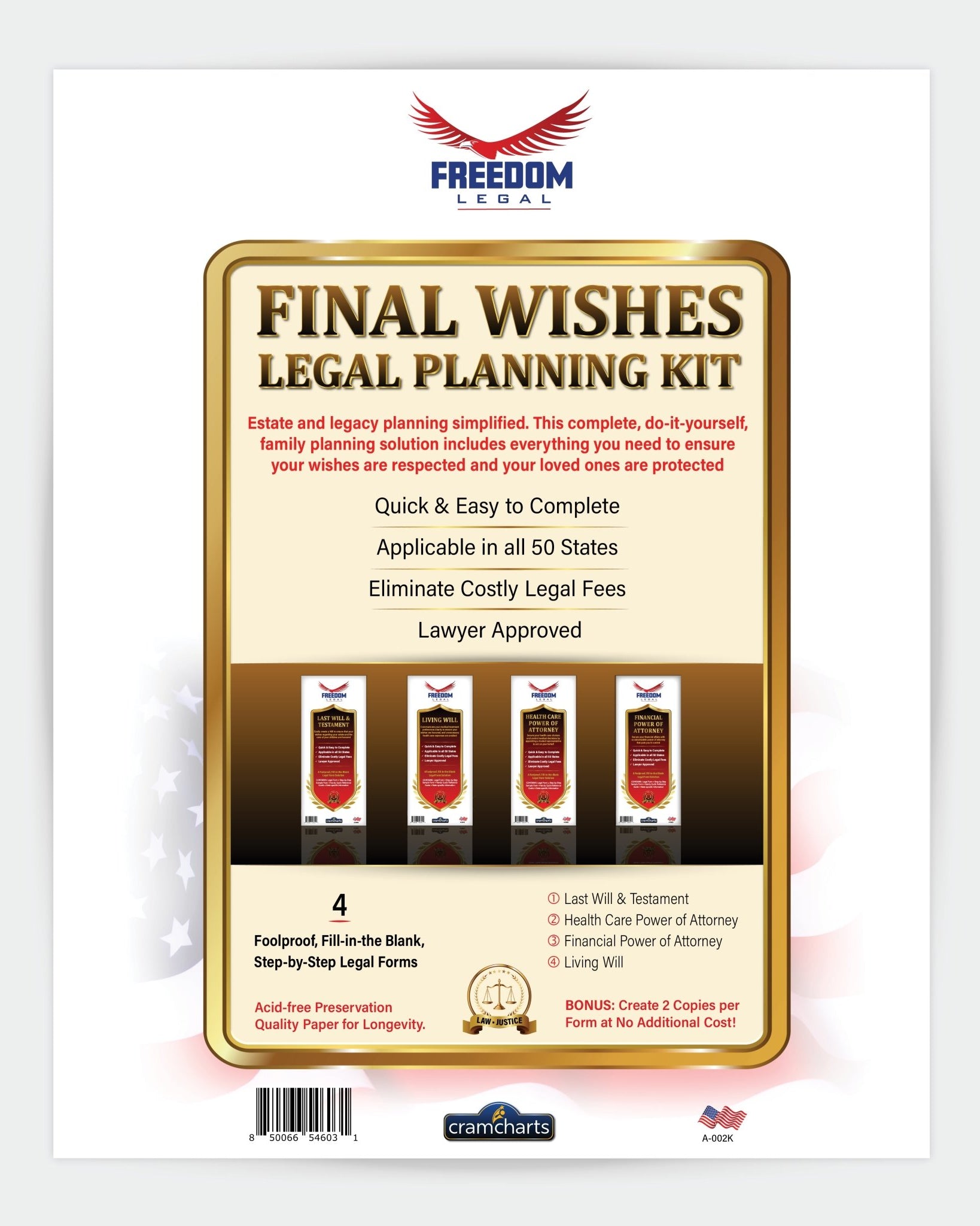 Final Wishes Legal Planning Kit - Cramcharts.com