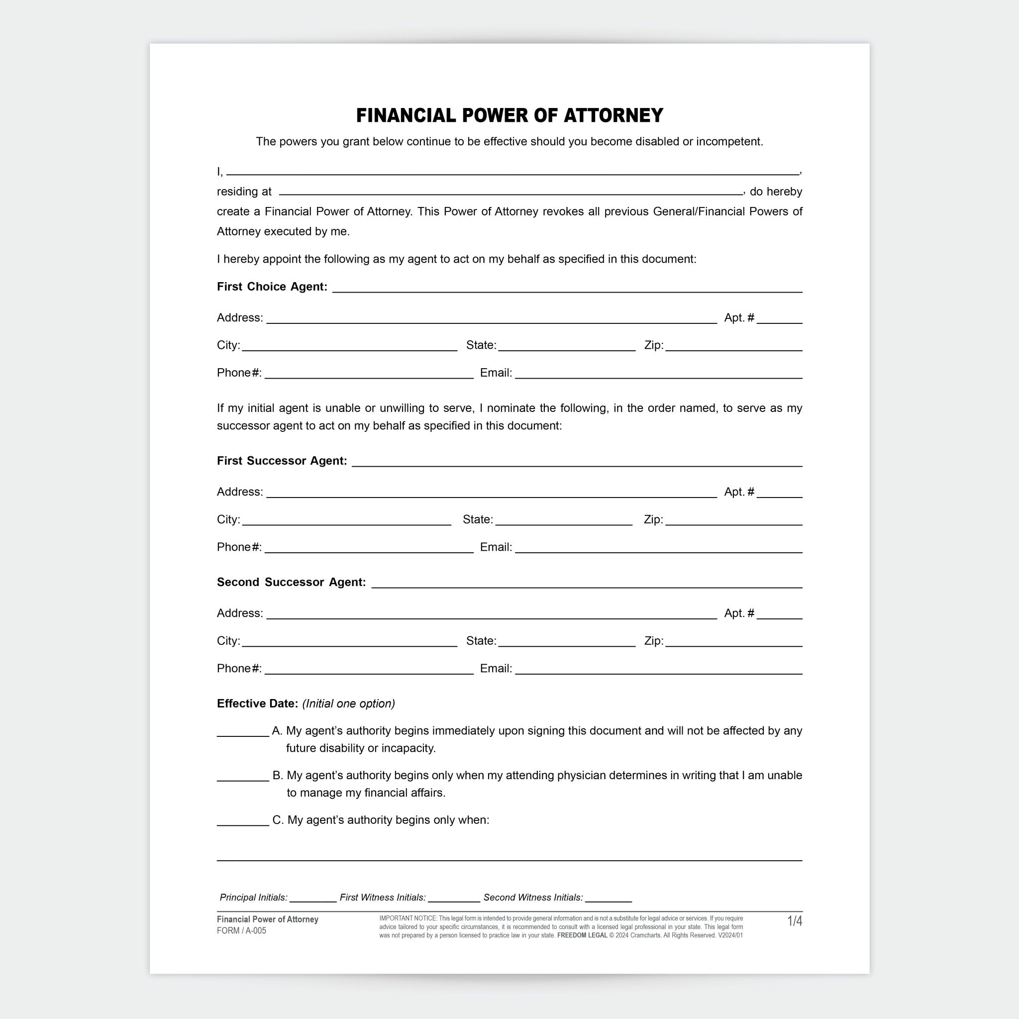 Financial Power Of Attorney - Cramcharts.com