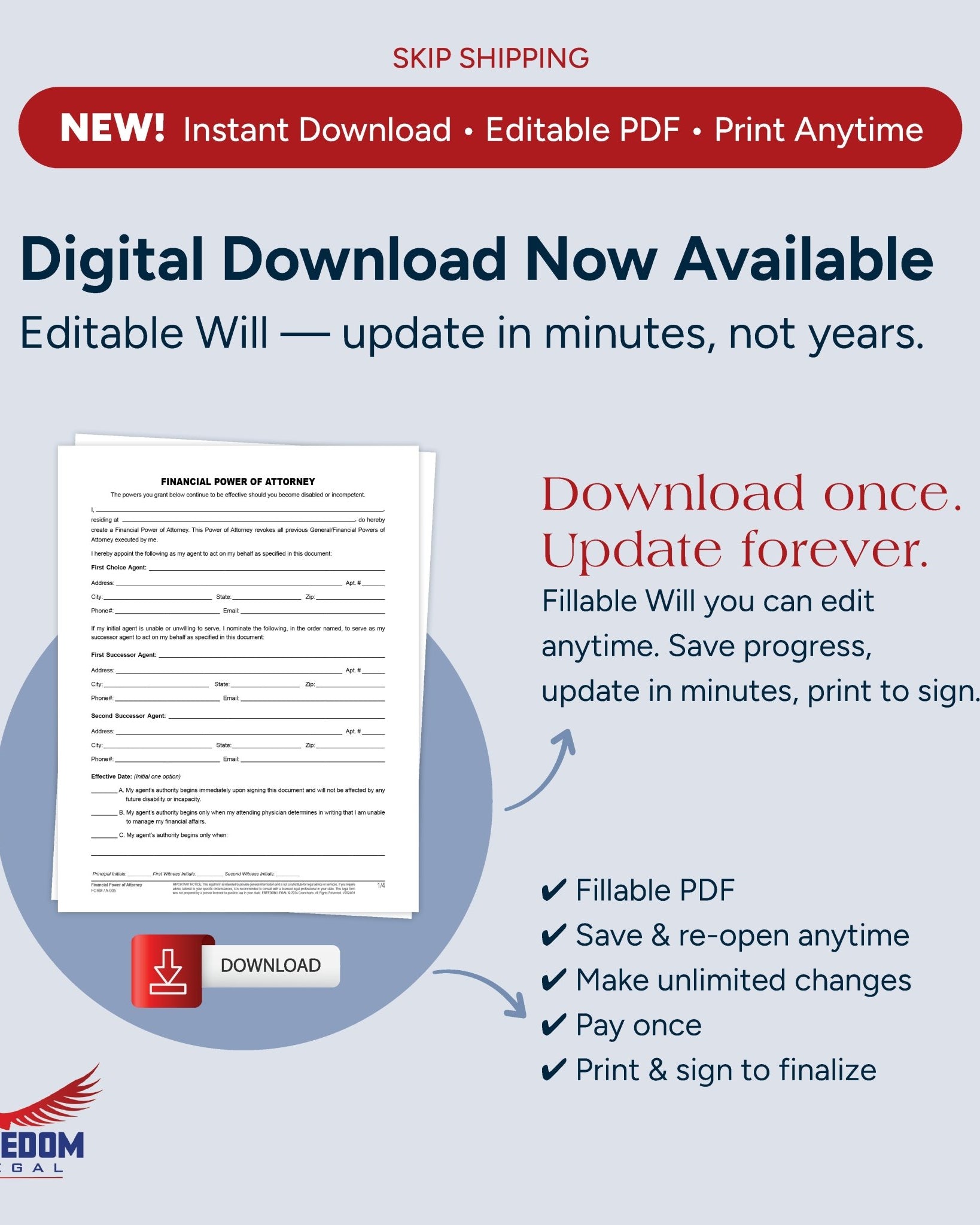 Financial Power Of Attorney - USA - Cramcharts Media