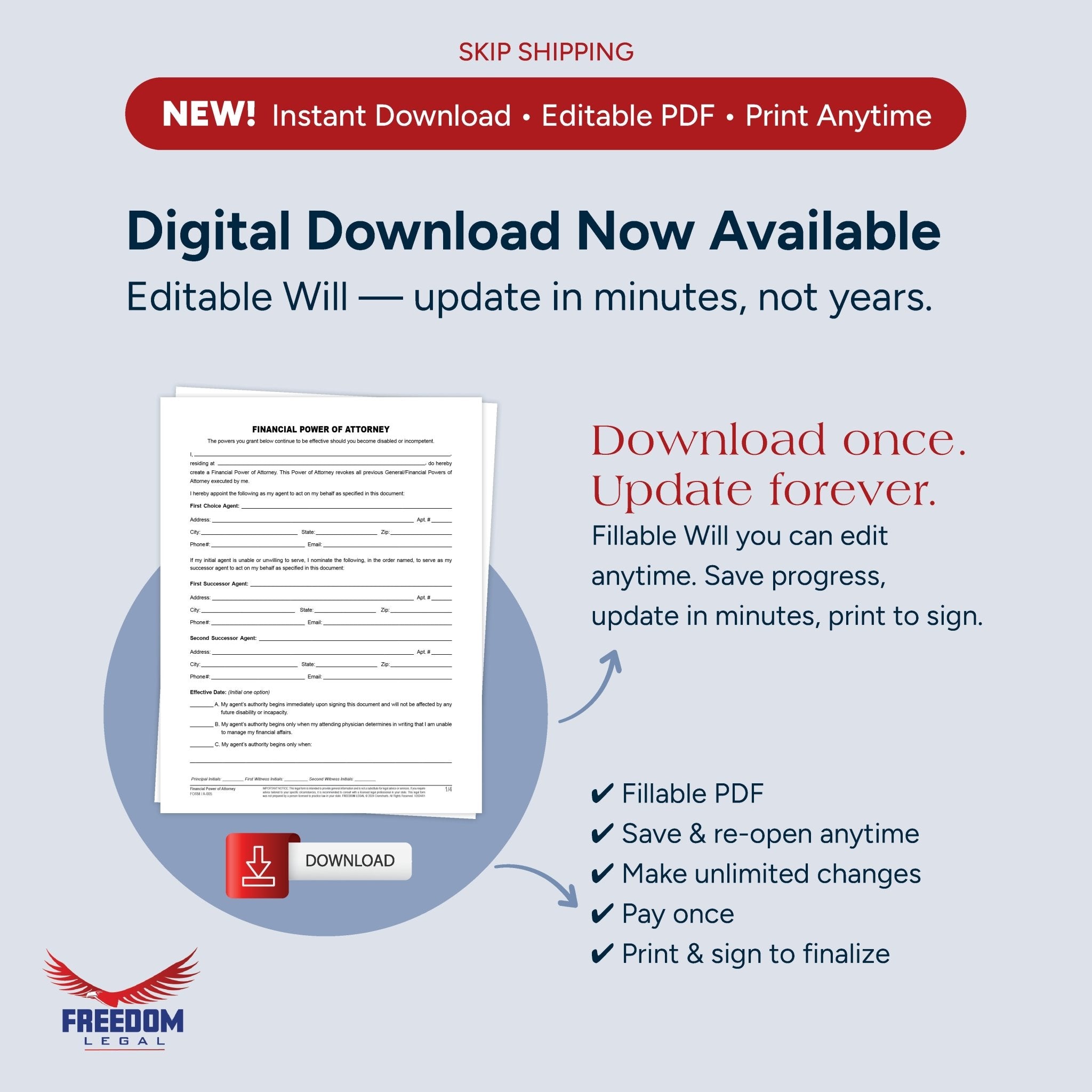 Financial Power Of Attorney - USA - Cramcharts Media