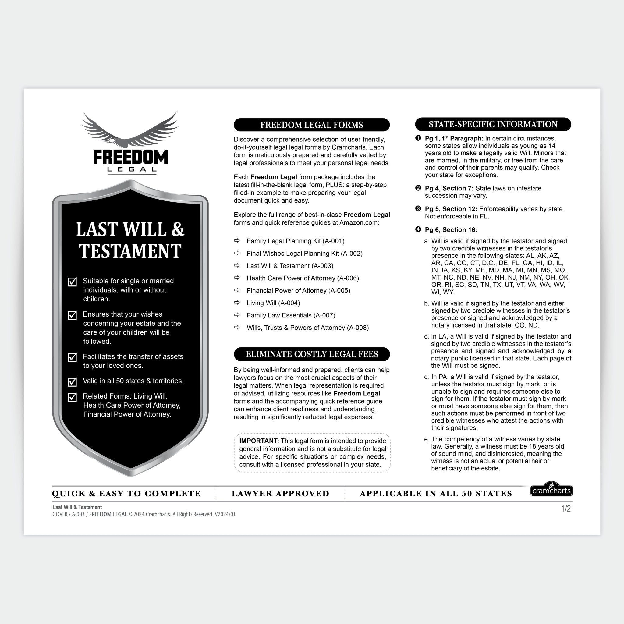 Last Will & Testament - Cramcharts.com