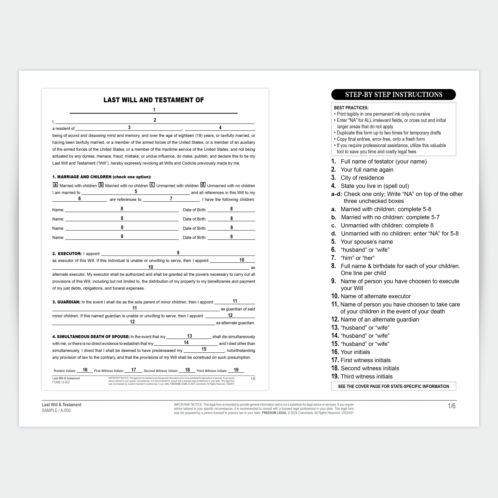 Last Will & Testament - Cramcharts.com