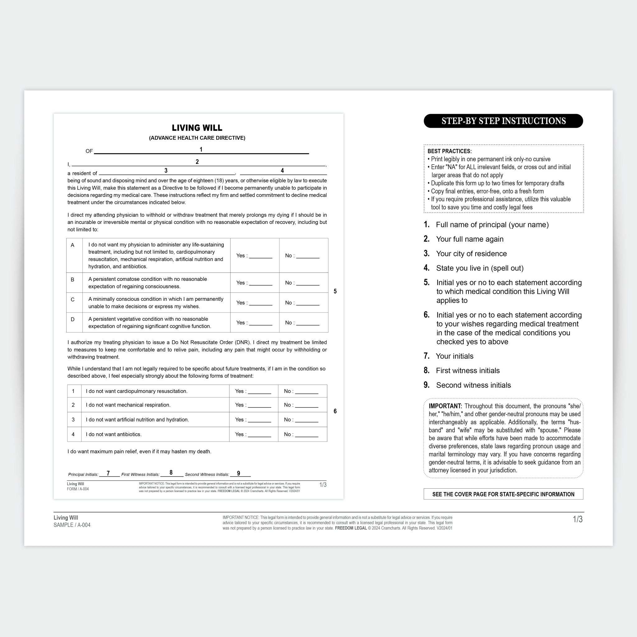 Living Will - Cramcharts.com
