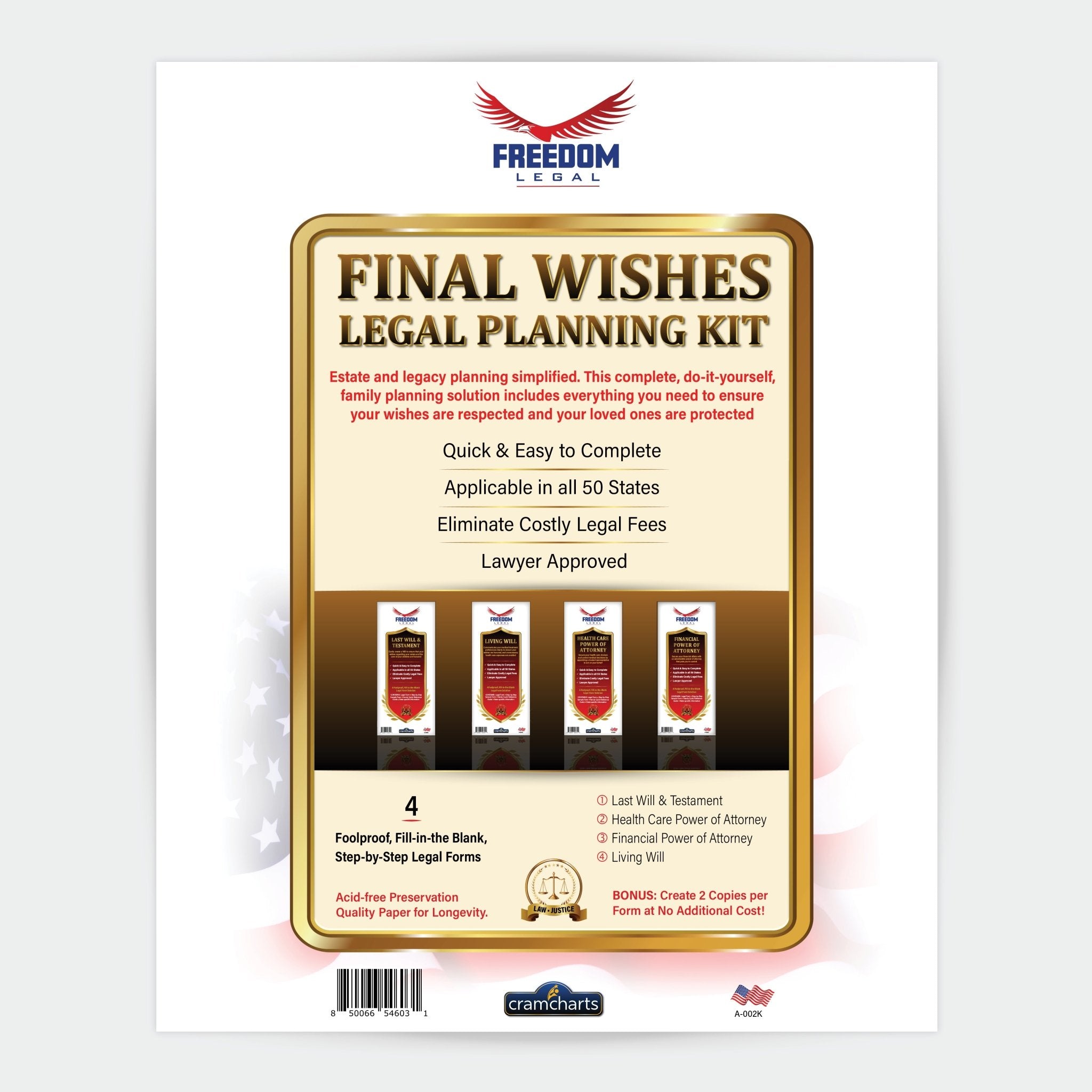 Final Wishes Legal Planning Kit - Cramcharts.com